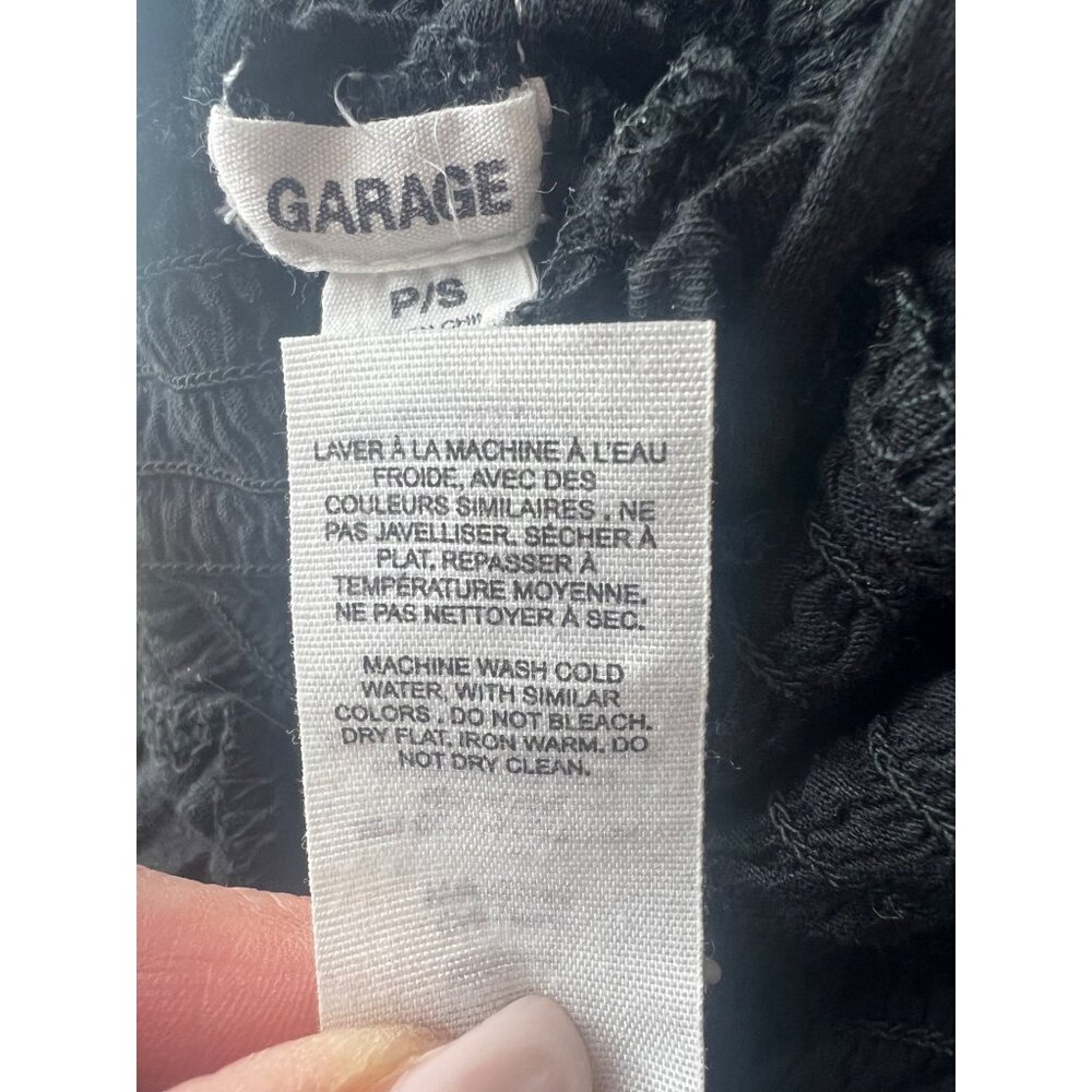 Garage Black Smocked Tie Straps & Ruffled Hem Crop Top - Picture 13 of 14